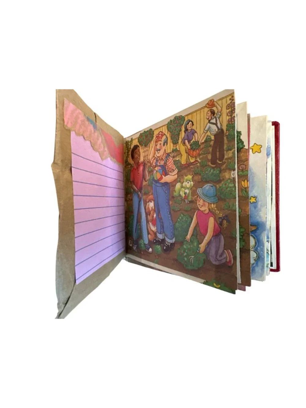 Care Bears Garden-Themed Handmade Journal Repurposed Book 80s 90s Nostalgia